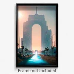 Pixel Art Poster - Frozen Los Angeles (8 Bit Psychedelic Video Game Print)