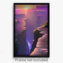 Pixel Art Poster - Narrow Plateau (8 Bit Psychedelic Trippy Video Game Print)