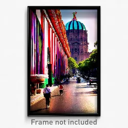 Pixel Art Poster - Heavenly Mexico City (8 Bit Psychedelic Video Game Print)