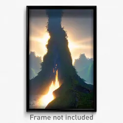 Pixel Art Poster - Detailed Fissure (8 Bit Psychedelic Trippy Video Game Print)