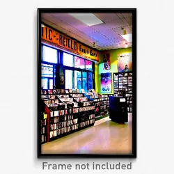 Pixel Art Poster - Exotic Record Store (8 Bit Psychedelic Video Game Print)