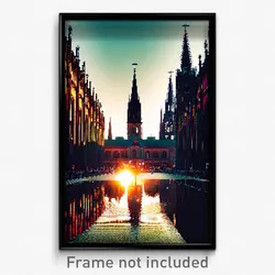 Pixel Art Poster - International Cologne (8 Bit Psychedelic Video Game Print)