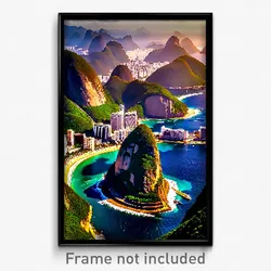 Pixel Art Poster - Gigantic Rio De Janeiro (8 Bit Psychedelic Video Game Print)