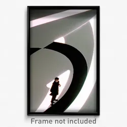 Pixel Art Poster - Black Circle (8 Bit Psychedelic Trippy Video Game Print)