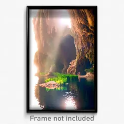 Pixel Art Poster - Natural Cave (8 Bit Psychedelic Trippy Video Game Print)