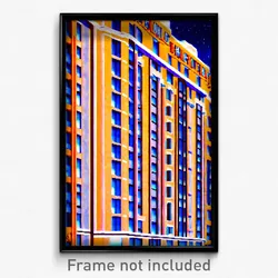 Pixel Art Poster - Majestic Hotel (8 Bit Psychedelic Trippy Video Game Print)