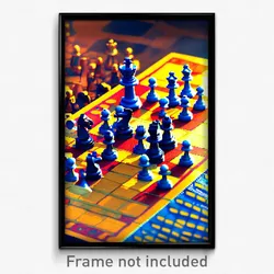 Pixel Art Poster - Bumpy Chess (8 Bit Psychedelic Trippy Weird Video Game Print)