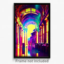 Pixel Art Poster - Stained Madrid (8 Bit Psychedelic Trippy Video Game Print)