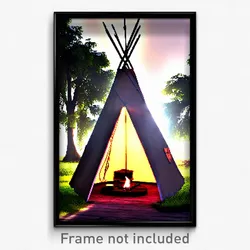 Pixel Art Poster - Wonderful Tepee (8 Bit Psychedelic Trippy Video Game Print)