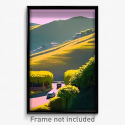 Pixel Art Poster - Modest Hills (8 Bit Psychedelic Trippy Video Game Print)