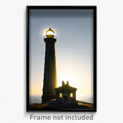 Pixel Art Poster - Unrealistic Lighthouse (8 Bit Psychedelic Video Game Print)