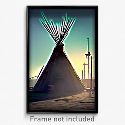 Pixel Art Poster - Grimy Wigwam (8 Bit Psychedelic Trippy Video Game Print)