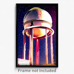 Pixel Art Poster - Superficial Observatory (8 Bit Psychedelic Video Game Print)