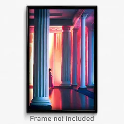 Pixel Art Poster - Negligible Column (8 Bit Psychedelic Trippy Video Game Print)