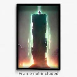 Pixel Art Poster - Slimy Chute (8 Bit Psychedelic Trippy Weird Video Game Print)