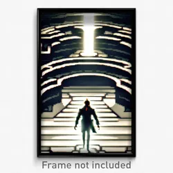 Pixel Art Poster - Dark Labyrinth (8 Bit Psychedelic Trippy Video Game Print)