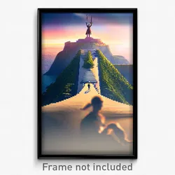 Pixel Art Poster - Accomplished Dike (8 Bit Psychedelic Trippy Video Game Print)