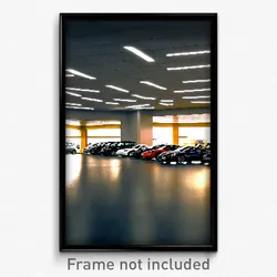 Pixel Art Poster - Dreary Car Dealership (8 Bit Psychedelic Video Game Print)