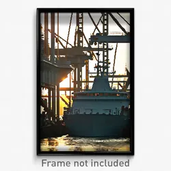 Pixel Art Poster - Awesome Shipyard (8 Bit Psychedelic Trippy Video Game Print)
