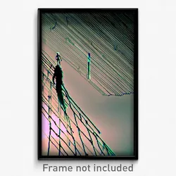 Pixel Art Poster - Complex Wire Frame Tableau (8 Bit Video Game Print)