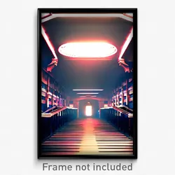 Pixel Art Poster - Prestigious Landing (8 Bit Psychedelic Video Game Print)