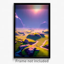 Pixel Art Poster - Worldly Tundra (8 Bit Psychedelic Trippy Video Game Print)