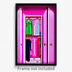 Pixel Art Poster - Rosy Closet (8 Bit Psychedelic Trippy Weird Video Game Print)