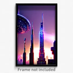 Pixel Art Poster - Esteemed Metropolis (8 Bit Psychedelic Video Game Print)