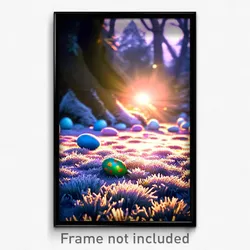 Pixel Art Poster - Frosty Easter (8 Bit Psychedelic Trippy Video Game Print)