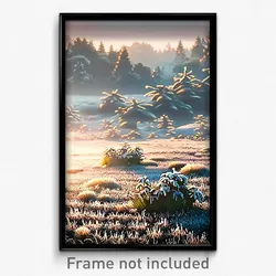 Pixel Art Poster - Frosty Landscape (8 Bit Psychedelic Trippy Video Game Print)