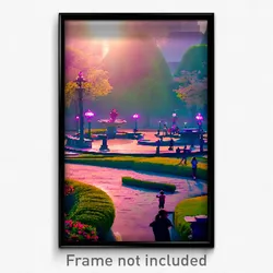 Pixel Art Poster - Insane Park (8 Bit Psychedelic Trippy Weird Video Game Print)