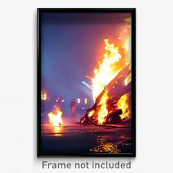 Pixel Art Poster - Outrageous Fire (8 Bit Psychedelic Trippy Video Game Print)