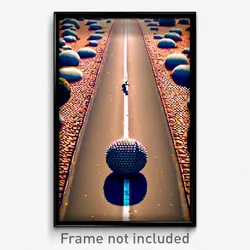 Pixel Art Poster - Spherical Road (8 Bit Psychedelic Trippy Video Game Print)