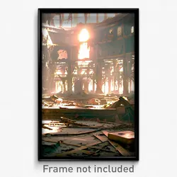 Pixel Art Poster - Damaged Commune (8 Bit Psychedelic Trippy Video Game Print)