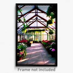 Pixel Art Poster - Fabulous Greenhouse (8 Bit Psychedelic Video Game Print)