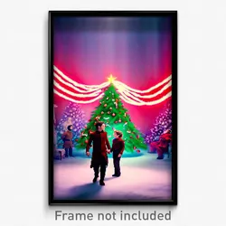 Pixel Art Poster - Warped Christmas (8 Bit Psychedelic Trippy Video Game Print)