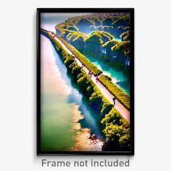 Pixel Art Poster - Enchanted Causeway (8 Bit Psychedelic Video Game Print)