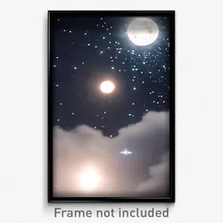 Pixel Art Poster - Dense Moon Battle (8 Bit Psychedelic Trippy Video Game Print)