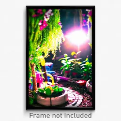 Pixel Art Poster - Plastic Garden (8 Bit Psychedelic Trippy Video Game Print)