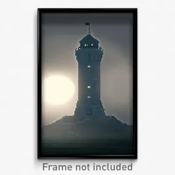 Pixel Art Poster - Bleak Tower (8 Bit Psychedelic Trippy Weird Video Game Print)