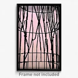 Pixel Art Poster - Complex Wire Frame Gallows (8 Bit Video Game Print)