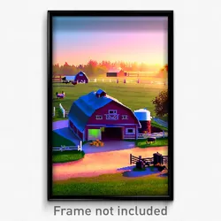 Pixel Art Poster - Spotted Farm (8 Bit Psychedelic Trippy Video Game Print)