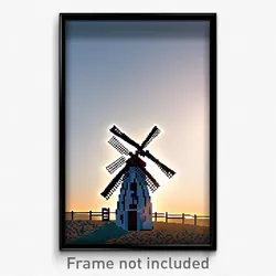 Pixel Art Poster - Wiggly Windmill (8 Bit Psychedelic Trippy Video Game Print)