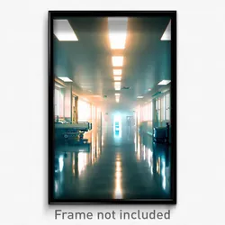 Pixel Art Poster - Haunting Hospital (8 Bit Psychedelic Trippy Video Game Print)
