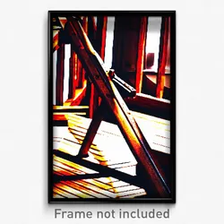 Pixel Art Poster - Wooden Wheel (8 Bit Psychedelic Trippy Video Game Print)