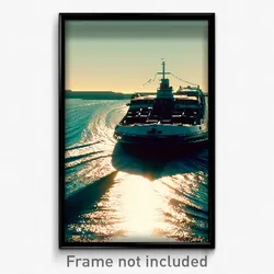 Pixel Art Poster - Warped Ferry (8 Bit Psychedelic Trippy Video Game Print)
