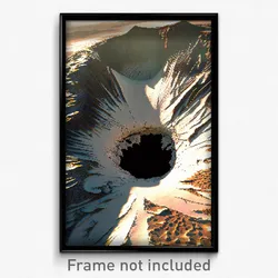 Pixel Art Poster - Tattered Crater (8 Bit Psychedelic Trippy Video Game Print)