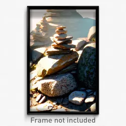 Pixel Art Poster - Natural Cairn (8 Bit Psychedelic Trippy Video Game Print)
