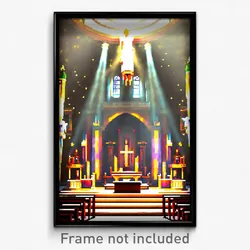 Pixel Art Poster - Tall Sanctuary (8 Bit Psychedelic Trippy Video Game Print)