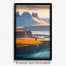 Pixel Art Poster - Arctic Bluff (8 Bit Psychedelic Trippy Video Game Print)